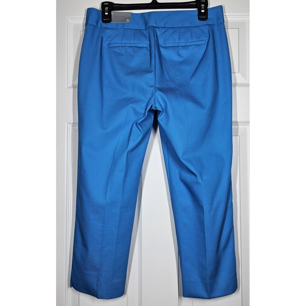 Talbots Cotton Pique Slim Crop Pants 6P Island Turquoise NWT Textured Comfort - Picture 5 of 10